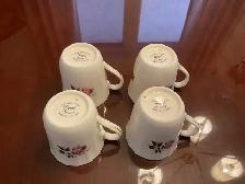 4 ROYAL STUART BONE CHINA COFFEE MUGS ROSE PATTERN $4 EA - Photo 2