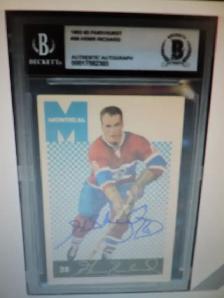 Carte de Henri Richard  1962-63 Parkhurst auto certifié BGS10