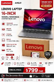 Lenovo Laptop – Brand New (Factory Sealed)