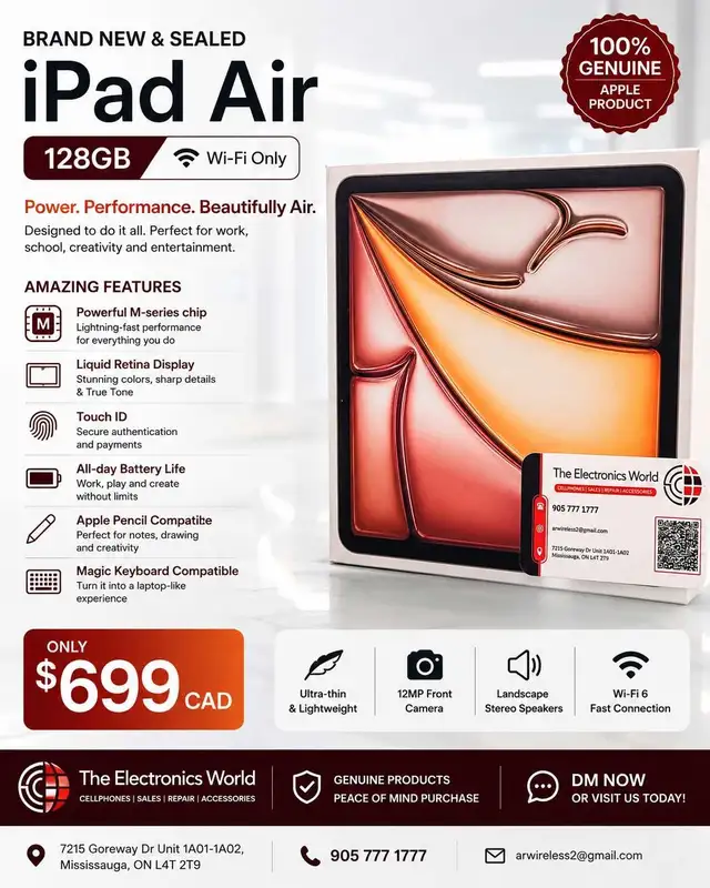 Brand New iPad Air – Power Meets Elegance!