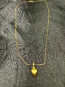 Small 10K Gold Chain with Heart Pendant~15'