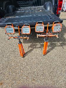 2-Work Lights, extendable stands, $ 10 Each