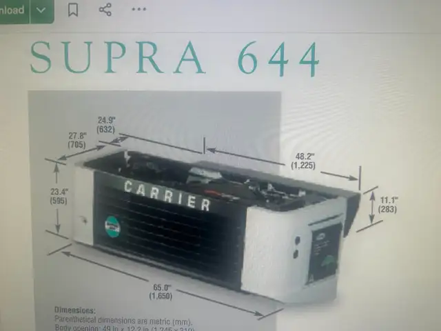 CARRIER SUPRA 644 TRUCK REFRIGERATION UNIT