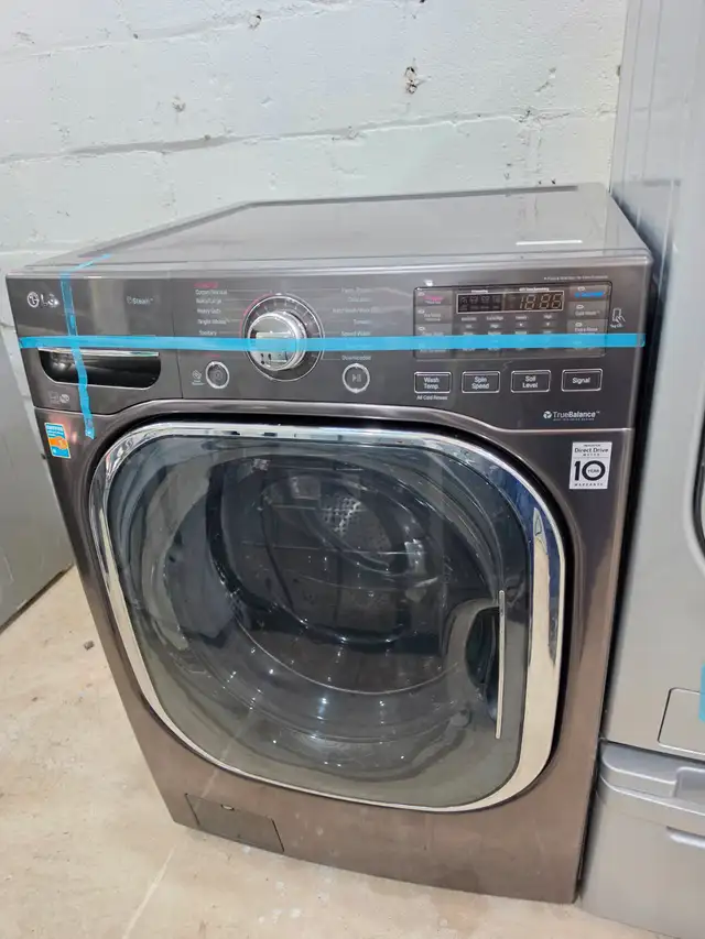 LG 27' Black Stainless Steel Front-Load Stackable Washer Machine