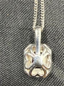 Women's 14K White Gold Chain with 14K Amethyst & Diamond Pendant - Photo 4