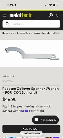 Racetec Coilover Spanner Wrench (RACETEC-1000) - Photo 2