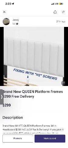 Brand New QUEEN Mattresses $449 Platform $99 DELIVERED - Photo 2