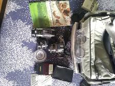 Canon T70 film camera and accessories