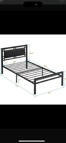 Single size blackish metal bed frame for sale!