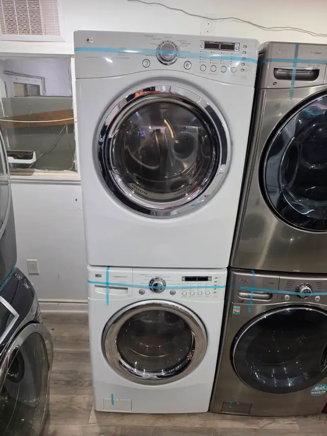 LG 27' White Front-Load Stackable Washer And Electric Dryer Set