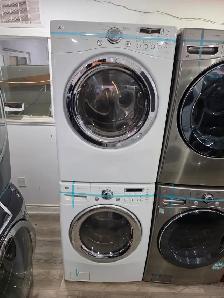 LG 27' White Front-Load Stackable Washer And Electric Dryer Set