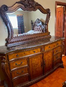 Antiquité Set de chambre en bois e marbre payé $9000 pour $1800 - Photo 9