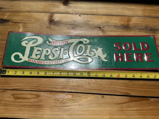 DRINK PEPSI-COLA DELICIOUS-HEALTHFUL Tin Sign !