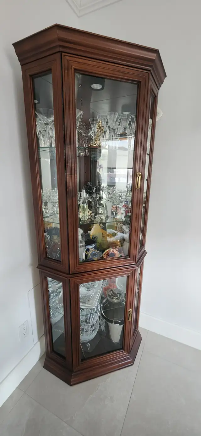Dining Room corner cabinet solid wood stand up chest