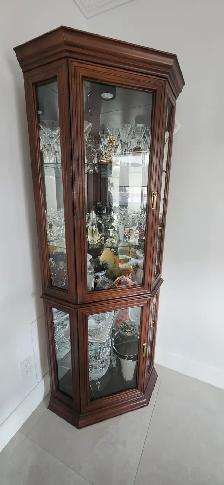 Dining Room corner cabinet solid wood stand up chest