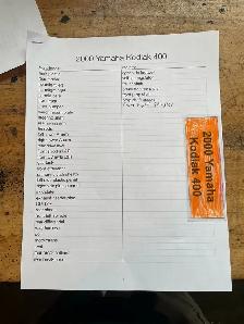 2001 Yamaha Kodiak 400 4 x 4 complete part out - Photo 10