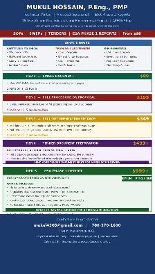 SOPs, Tenders, ESA Phase 1 Reports | P.Eng. PMP | Oil and Gas |