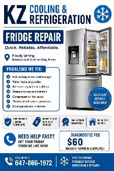 Fridge Repair – Brampton & Area