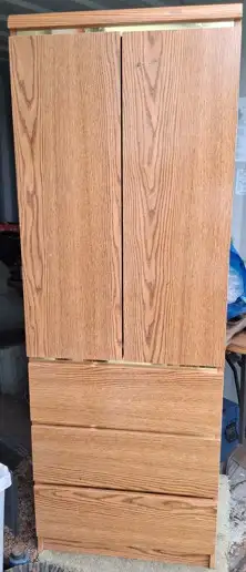 Wooden Wardrobe.  24 inches wide, 18 inches deep and 66 tall.