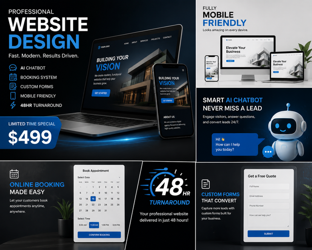 PROFESSIONAL WEBSITE DESIGN FOR ONLY $499