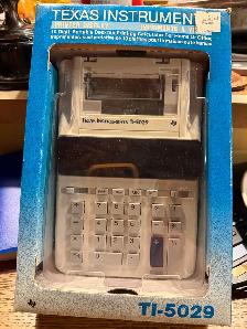 Vintage Texas Instruments TI-5029 printer calculator NEW IN BOX