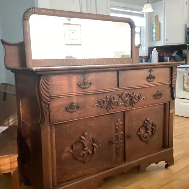 Antique Oak Side Board ( For Sale) Price at$350.00