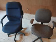 Office chairs and 2 high filing cabinets