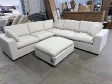 6 piece cream fabric modular sectional
