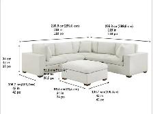 6 piece cream fabric modular sectional - Photo 4