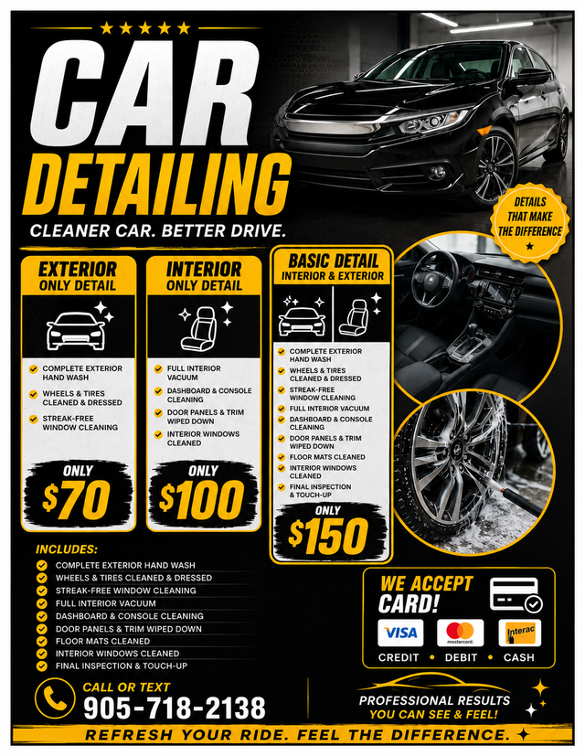 Professional Car Detailing – Durham Region