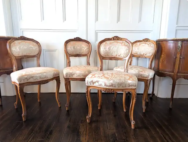 Antique Set of 4 French Chairs