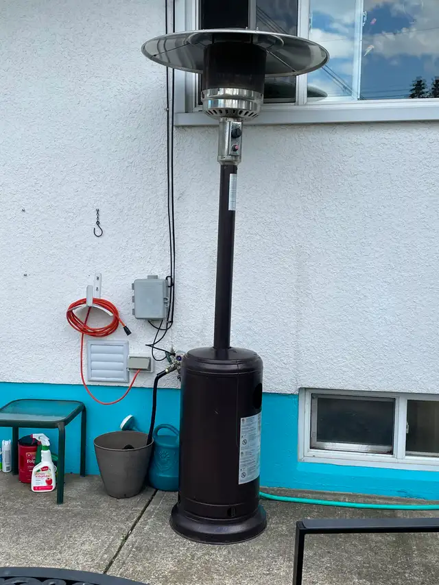 Large Propane Patio Heater with propane tank half full