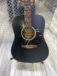 Art Luthere Cedar Black Acoustic Guitar - Photo 2