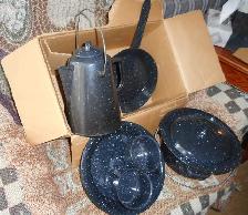 New 9 piece Frontier  porcelain camping ware - Photo 2