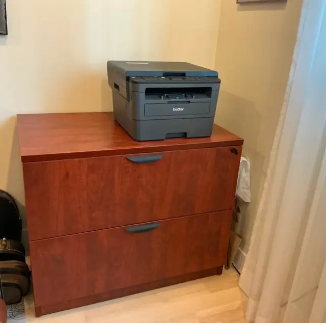 Desk and Filing Cabinet