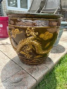 Imported Chinese Dragon Planter - Damage Free - $250