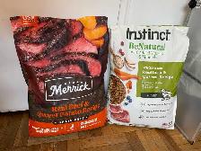 Opened Merricks & Instinct Dog Food ($20 Each)