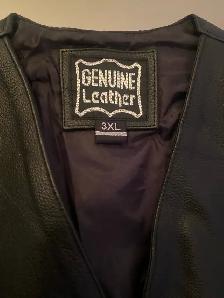 Men's Black Leather Motorcycle Vest For Sale - Photo 3