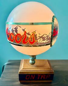 Vintage Coors Beer Illuminated Globe Lamp (On Tap Light-Up Base)