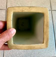 Porcelain Rectangular Vase (w Chinese Calligraphy /Greek Border) - Photo 3