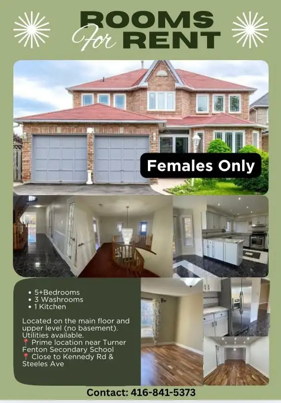 Rooms for Rent - Family or Females Only