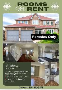 Rooms for Rent - Family or Females Only