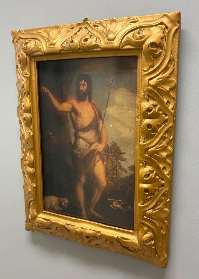 Vintage PRINT Depicting Saint John the Baptist In The Wilderness