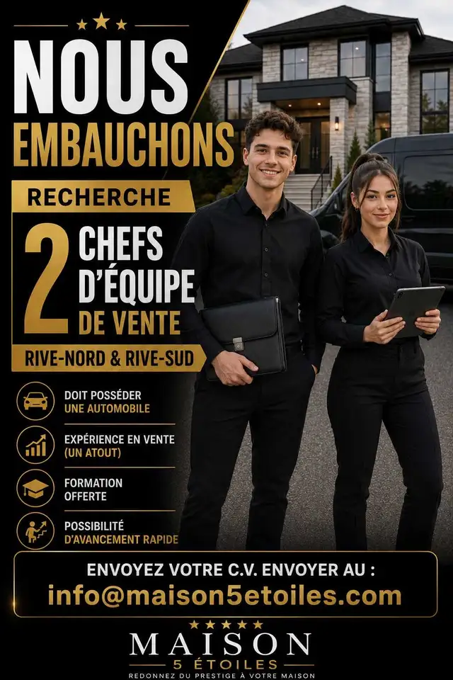 Recherche CHEF D'ÉQUIPE avec voiture obligatoire