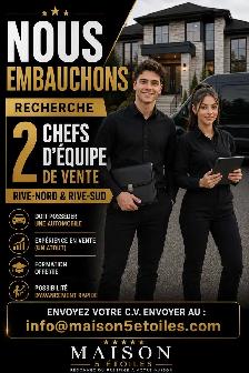 Recherche CHEF D'ÉQUIPE avec voiture obligatoire