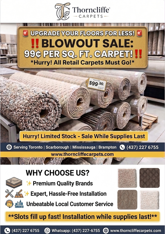 99 Cents CARPET SALE (Ending 23rd June)