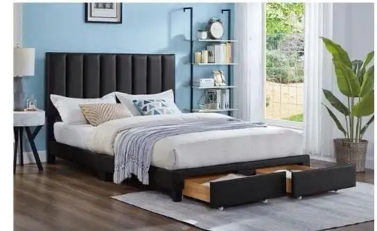 Queen size storage bed with mattress
