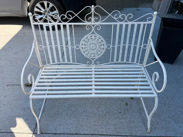 Folding iron garden love seat - $35