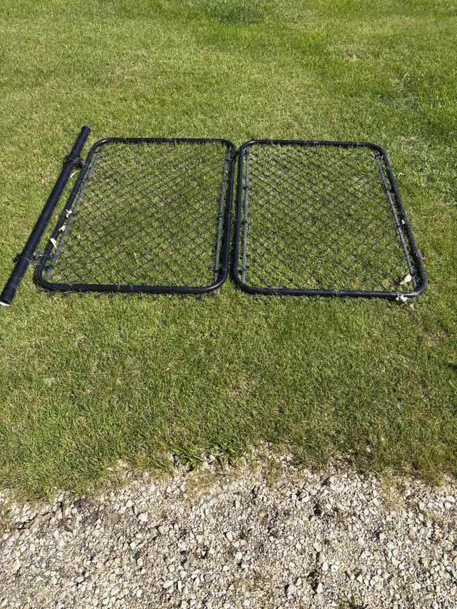 Black chain link fence gates