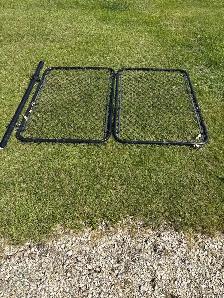 Black chain link fence gates